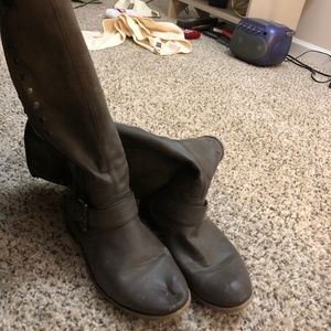 Knee high grey boots